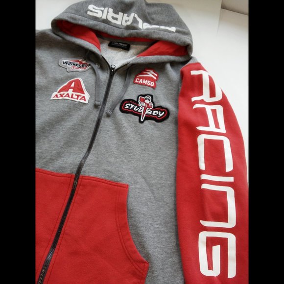 Polaris Mens Full Zip Racing Hoodie w/Logo Sponsor Branding Patches - Medium - Picture 3 of 11
